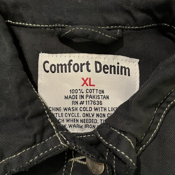 COMFORT DENIM  BLACK  JACKET YOUTH XL OR  LADIES  XS SMALL  FROM PAKISTAN - Picture 2 of 9